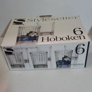 Set 6 Whiskey Glasses Crystal Clear Windowpane Style 13oz  Hoboken Old Fashion